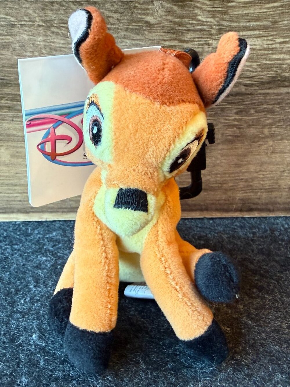 Vintage Disney Store Bambi Plush Keychain NWT